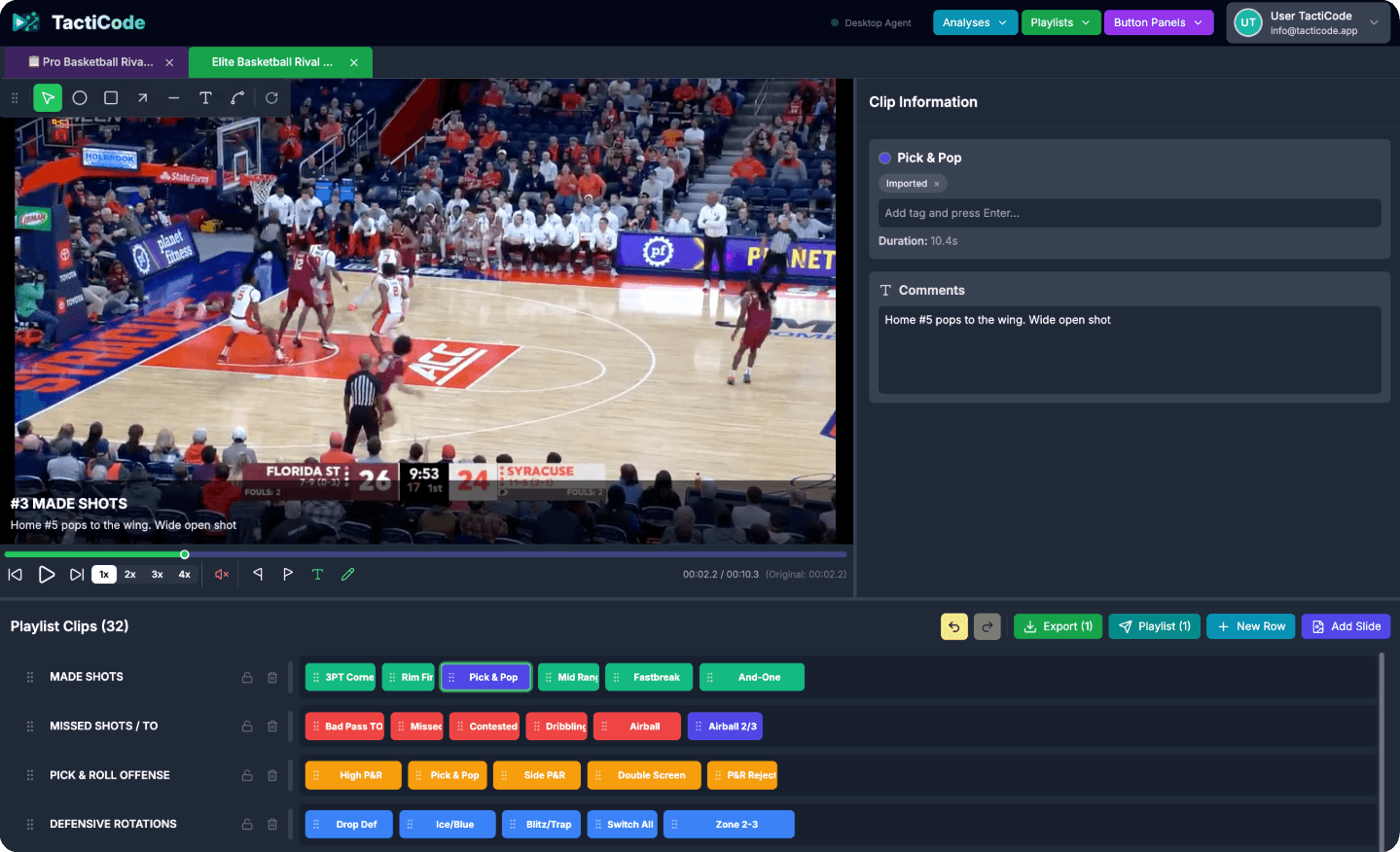 TactiCode Basketball Analysis
